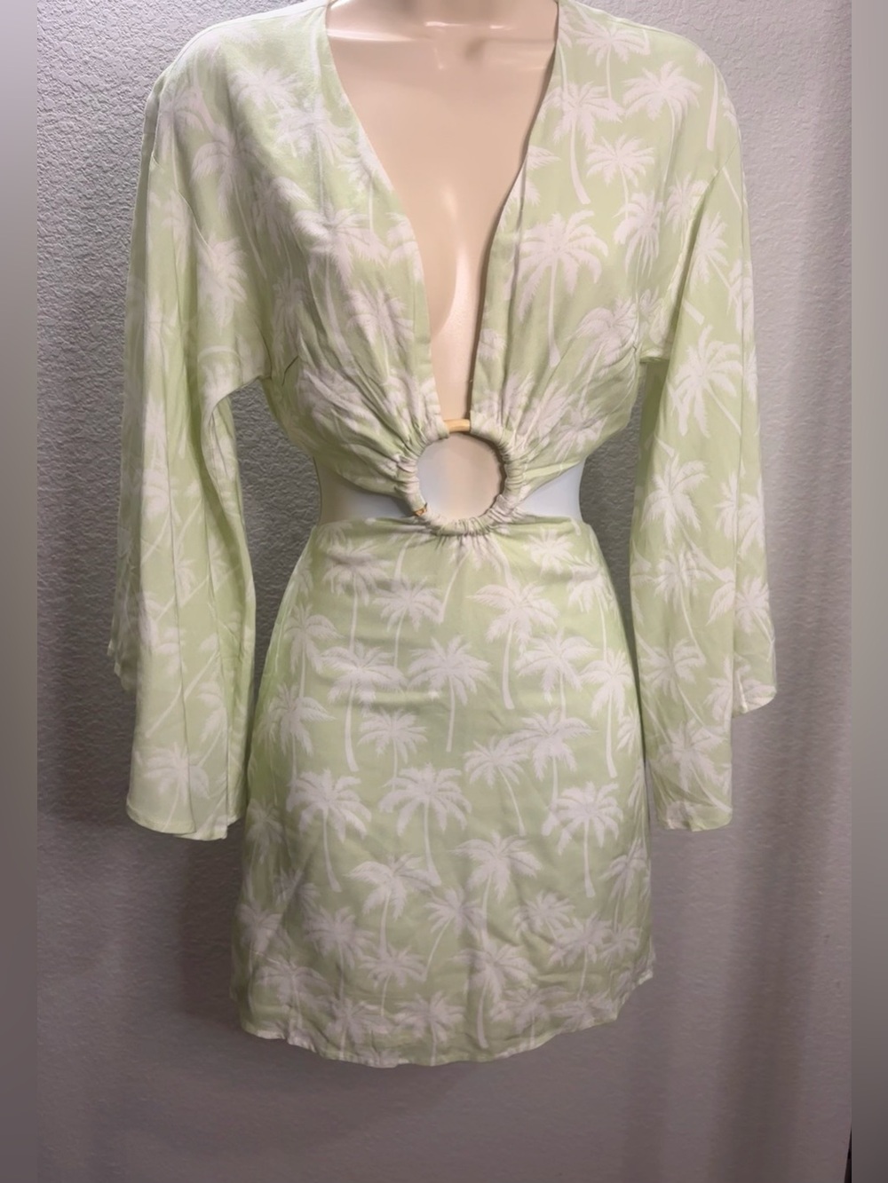 Lovers and Friends Maysa Kimono Dress- Palm Tree Print- Size XS - Picture 4 of 7